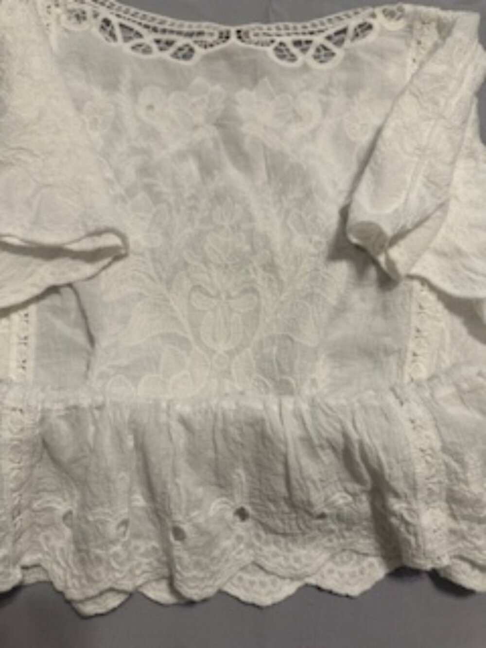 White Lace Democracy Blouse Sz S - Picture 3 of 6